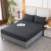 Sábana Bajera Ajustable Acolchado Delgado Banda Elástica Alrededor Protector de Colchón Totalmente Cerrado Sábana Bajera Sábana Bajera Ajustable 360 Colcha Color Sólido