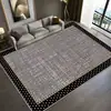 Tapete Moderno de Luxo Leve para Sala de Estar, Cobertor Espesso de Alta Qualidade para Cabeceira de Quarto com Efeito Refrescante, Tapete Resistente a Manchas para Mesa de Centro, Tapete Doméstico de Cobertura Total