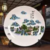 Placa decorativa de cerámica para exhibición placa de recompensa placa de péndulo cerámica de Jingdezhen plato de peonía ciruelo orquídea bambú crisantemo adornos de manualidades para el hogar