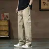 Calça Cargo Americana Masculina Secagem Rápida Calça Paraquedista Primavera e Verão Solta Reta Perna Larga Calça de Assalto para Exterior Calça Casual