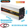Inversor de onda senoidal pura de 12V a 110V 500W 800W 1000W 1500W 2000W 3000W con pantalla LED