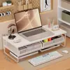 Soporte para computadora de estilo cajón con rejilla de hierro forjado, estante de almacenamiento universal para escritorio para laptops, organizador de escritorio de oficina