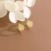 Aretes de Camelia Hueca para Mujer, Aretes de Rosa, Aretes de Flor de Nicho de Lujo Ligero Retro Moderno, Aretes