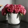 Buquê de peônias artificiais de 6 peças para decoração de cena, flores de peônia de alta qualidade para casamentos, flores artificiais