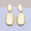 Pendientes de Aguja de Plata Transfronterizos Pendientes de Color Oro Real que Conservan el Color para Mujer Geométricos Redondos Cuadrados Ovalados Aleación Exquisitos Pendientes Brillantes