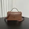 2025 Nuevo Lp23 Moda de Verano Versátil Bolso Lonchera de Piel de Vaca Bolso de Hombro Cruzado de Cuero Genuino de Alta Gama para Mujer