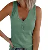 Verão 2026 Amazon Nova Roupa Feminina Europeia e Americana Transfronteiriça Colete Botonê Cor Sólida Gola V Sem Mangas Camiseta Shenghenghui