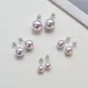 Aretes de Perla Plata S925 Aretes Estilo Azafata Aretes de Perla Aretes de Paleta Suministro en Vivo Fábrica Mayorista