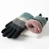 Guantes de Punto para Mujer Doble Capa Forro de Felpa Engrosados a Prueba de Frío Pantalla Táctil Sin Dedos Cálidos para Exteriores Ciclismo Venta al por Mayor por Fabricante