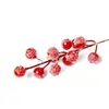 Simulación tenedor único fruta roja fruta rica ginkgo biloba eucalipto arreglo floral diy accesorios para fotografía de flores cubo de la suerte accesorios
