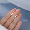 Pendientes de Gancho con Forma de Gota de Agua Suaves para Mujer Plata de Ley S925 Normcore Pendientes de Moda Versátiles Pendientes en Forma de U Lágrimas de Rupert Dropshipping