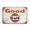 Retro Americano Metal Gulf Oil Pintura em Ferro Decoração de Parede Bar Posto de Gasolina Loja Decoração Sinal de Pintura Pendurado Placa