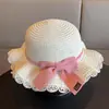 Sombrero de Paja para Niños Sombrero de Sol de Verano para Mujer Sombrilla Sombrero de Playa Vacaciones en la Costa Sombrero de Sol para Estudiante Sombrero de Princesa para Bebé de Moda