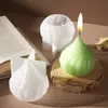 Poppy DIY Vela de Alho Ornamento Molde de Silicone Aromaterapia Gesso Resina Espelho Cabeça de Cebola Molde de Resina