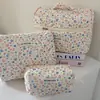 Bolsa de maquillaje con lazo a cuadros, color vibrante, gran capacidad, portátil, para viaje, para mujer, 2024