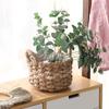 Maceta de paja en existencia, cesta de almacenamiento para sala de estar, maceta para balcón, cesta de almacenamiento de flores secas, cesta de mano al por mayor