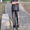Jeans vintage de rua americano masculino com respingos de tinta desgastados primavera e outono soltos emagrecedores versáteis calças compridas retas