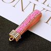 Chaveiro de carro feito à mão DIY versátil com strass, pingente para bolsa feminina, chaveiro de pérola, acessórios de corda trançada