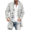 Comercio Exterior Otoño e Invierno Nuevo Abrigo de Lana Estampado Retro de Cuello Alto para Hombre Abrigo Casual para Hombre