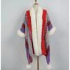 Chal de estilo étnico para otoño e invierno, Xinjiang, Yunnan, turismo, vacaciones, degradado, cálido cuello de piel, abrigo de punto, capa, bufanda