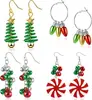 Brincos de Pingente de Natal Explosões Transfronteiriças Conjunto Brincos de Sino de Natal Argola de Lâmpada Brincos de Árvore de Natal Brincos Femininos