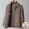 Chaqueta para Hombre Otoño/Invierno 2026, Cuello de Solapa, Versión con Cremallera, 100% Lana, Estilo de Negocios para Jóvenes y Adultos de Mediana Edad, Estilo Old Money, Abrigo Corto, Moderno