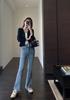 Pantalones Divinos de Boca en Boca de Primavera, Estiran las Piernas, de Tiro Alto, Look Adelgazante de Dos Botones, Pantalones Sueltos de Pierna Ancha, Jeans para Mujer, Estilo Nuevo
