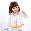 Falda Impermeable de Algodón para Bebé para Mujer con Peto y Tirantes Ajustables, Babero de Felpa para Comida, Talla Extra