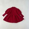 Vestido de outono e inverno para meninas, vestido de malha, moda de ano novo, princesa, vestido de suéter de manga comprida, saia grossa para bebê