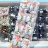 Lazo de Tela Morado Dulce con Estampado de Corazones, Goma Elástica Rosa para el Cabello de Niños con Cerezas