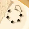 Pulseira de Trevo de Cinco Folhas Dopamina Dupla Face Versão Alta Transfronteiriça Luxo Leve Simples Senso Avançado 18k Não Desbota Cor Joga