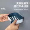 Estante jabonera para baño, de doble capa, color contrastante, escurridor creativo, montado en la pared, no requiere taladro, jabonera para el hogar