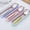 Conjunto Personalizado de Talheres de Aço Inoxidável Jieyang Conjunto de Hashis e Colher Conjunto de Talheres de Três Peças Conjunto de Talheres Portátil para Exterior