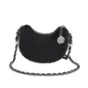 Xiao Xiang Moda para el Hogar Bolso de Media Luna Acolchado 2023 Nuevo Verano Bolso de Hombro Tejido con Cadena Bolso Cruzado para Mujer
