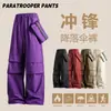 Calça Paracaidista Fashion Mais Vendida Transfronteiriça Nova Chegada Solta de Perna Larga Calça Casual Americana Calça Funcional Asa de Grou para Homens
