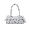 Bolso Boston floral dulce coreano para mujer, bolso de mano nuevo de moda para verano, bolso de mano pequeño, bolso bandolera cilíndrico