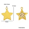 Acero inoxidable incrustado con estrella de circón, corazón, gota de agua, cuadrado, colgantes geométricos Accesorios para pulsera collar DIY al por mayor