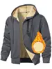 Nuevo Suéter con Estampado Digital para Hombre con Forro de Felpa Engrosado Ropa de Punto para Hombre de Otoño e Invierno Chaqueta Cárdigan con Cremallera para Hombre