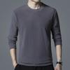 Camiseta de Manga Comprida para Homens 2024 Outono Pai de Meia-Idade Masculina Gola Redonda Casual Térmica Camiseta Base Atacado Business Casual