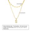 Collar de acero inoxidable con 26 letras incrustadas de circón, cadena brillante, cadena estrellada, letras, juego de 2 piezas, estilo de verano
