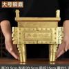Campana Decorativa de Bronce Feng Shui para Atraer Riqueza para Decoración de Sala de Estar en Casa, Quemador de Incienso de Cobre, Decoración de Oficina, Artesanía Estilo Chino Nuevo Campana de Cuatro Patas