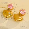Pendientes de Acero Inoxidable de Alta Gama de Venta Caliente Transfronteriza Oro Brillo Amor Colgante de Circonita Pendientes de Acero de Titanio Pendientes