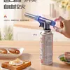 Pistola de Spray Maçarico Pistola de Queimar Gás de Cartucho Maçarico de Chama Portátil Pistola de Ignição com Tanque de Gás Acendedor Doméstico para Assar