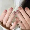 Unhas Usáveis, Peças de Unha Postiça Removíveis, Design Doce Cor Vinho, Arte de Unha Tabuleiro de Xadrez Coração Realçador de Branco, Adesivos de Unha