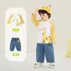 Conjunto de camisetas de manga larga Kaka Panda para niños, atuendo de otoño para niñas, conjunto casual de dos piezas de otoño para niños, ropa de primavera y otoño para bebé