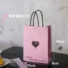 Saco de Papel Rosa para Embalagem de Sobremesas Loja de Bolos Assar Carregado à Mão Frutas Pesca Embalagem para Levar Pão Amor Bolsa de Mão
