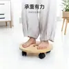 Soporte de Flores Móvil Base de Maceta de Madera con Ruedas Universales, Bandeja Base con Ruedas, Venta al por Mayor del Fabricante, Diseño Simple para Plantas Verdes