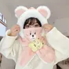 Gorro Infantil Otoño e Invierno Nuevo Estilo Bufanda Todo en Uno Gorro de Felpa Cortavientos y Cálido Lindo Dibujo Animado Bufanda Gorro Todo en Uno