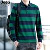 24 Otoño Nuevo JEEP SPIRIT Moda para Hombre Top Camiseta de Manga Larga de Moda Casual Camisa POLO