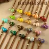 Original Nueva Moda Versátil Chapado en Oro Ámbar Esmalte Colorido Calabaza Cadena para Suéter Lujo Ligero Gama Alta Collar Largo para Mujer